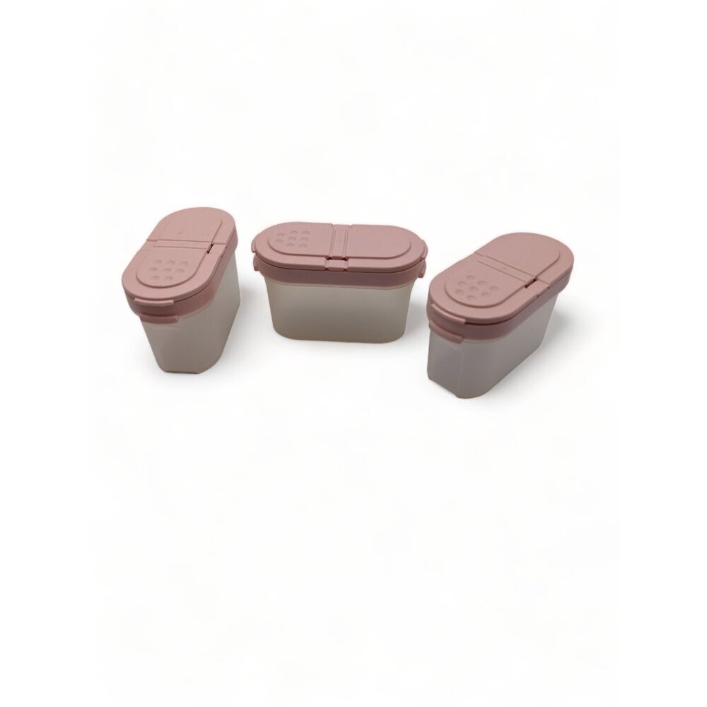 Lot of 3 Tupperware 1843-25 Spice Shaker Container With Pink Lid